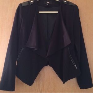 H&M open front black jacket